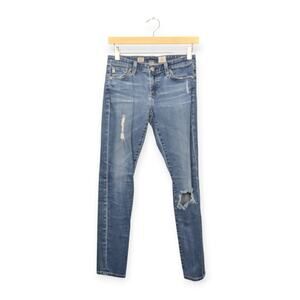 AG Adriano Goldschmied Distressed Super Skinny Legging Ankle Jeans Size 27